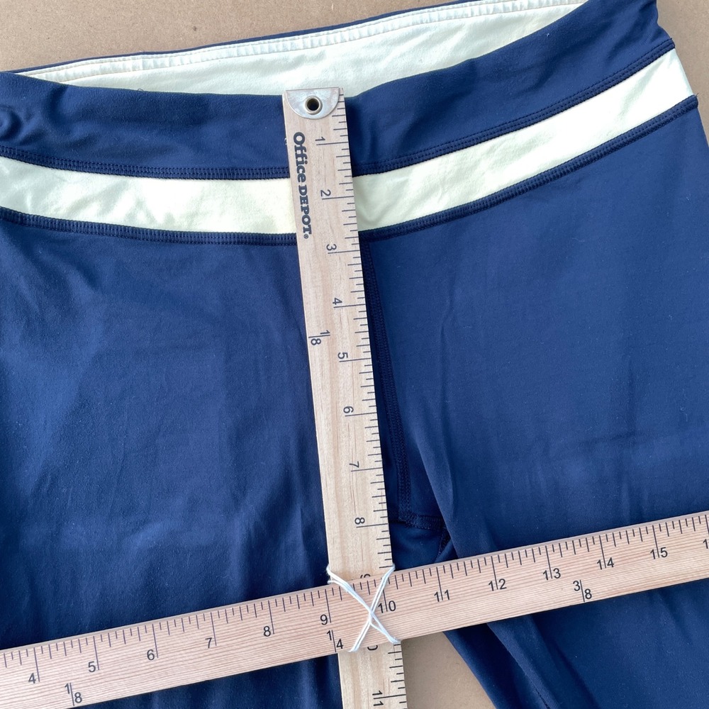 Lululemon Leggings Women 6 Blue Yoga Running Cropped Mesh Back Pocket - Picture 4 of 6